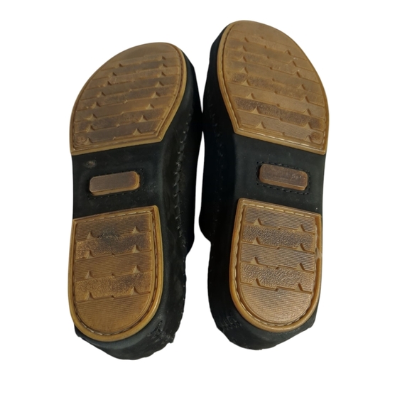 Black Suede Birk Look Slip On Shoes / Sandals Made in Italy LA PLUME SZ 9 - Picture 5 of 5